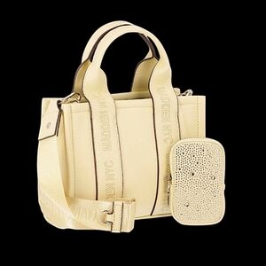 Madden NYC Double Handle Tote Crossbody Satchel Purse Handbag Butter Yellow
